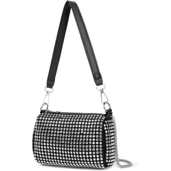 Rhinestone Crossbody Bag for Women Purse Bling Crystal Shoulder Strap - Picture 1 of 8